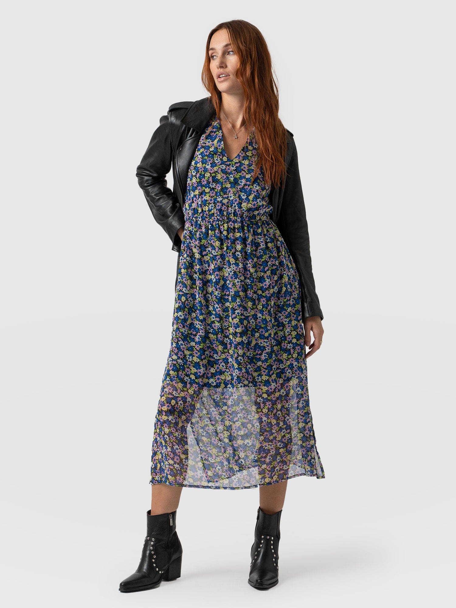 Portland Dress Blue Posy - Women's Dresses | Saint + Sofia® USA
